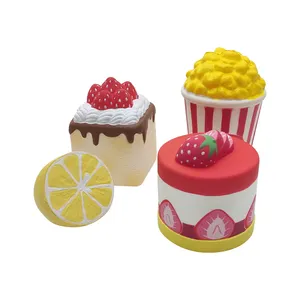 Popular PU Foam Slow Rebound Soft Squishy Popcorn Cake Lemon Ice Cream Stress Relief Squeeze Toy