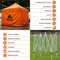 Tenda Pameran Dagang Lipat Luar Ruangan Mewah Berbingkai Aluminium 3x3m 3x6m Anti Air Kain Oxford 420D dengan Cetak Logo Kustom