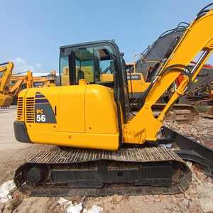 Mini-excavatrice sur chenilles hydraulique Komatsu PC56-7 d'occasion, 5,3 tonnes, moteur d'origine, matériel de construction à vendre - Product Image 1