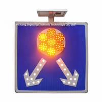 Panneau de signalisation routière à double flèche en aluminium, personnalisé par le fabricant, alimenté à l'énergie solaire, avec LED et film réfléchissant de niveau diamant, pour signalisation de voie.