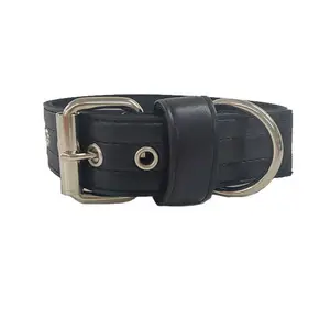 Neues Design 1,5 Zoll verstellbare Hochleistungs-taktische Luxus-Leder-Hundehalsband-Leine mit Neopren für das Gehen mit Hunden