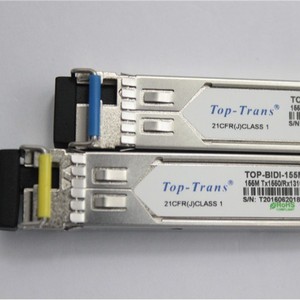 โมดูลออปติคอล Top-Trans 155M Bidi ระยะ 20 กม. ตัวรับส่งสัญญาณ SFP แบบไฟเบอร์เดี่ยวสองทิศทาง - Product Image 1
