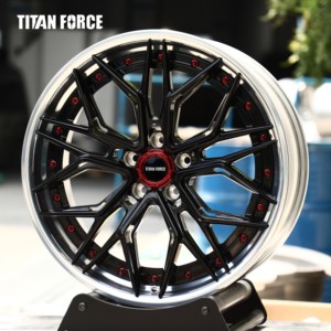 ล้อฟอร์จ TITAN FORCE ขนาด 20x9 20x10.5 นิ้ว 5x114.3 แบบสองชิ้น ขอบลึก สีดำขอบขัดเงา เหมาะสำหรับ <span class=keywords><strong>Ford</strong></span> <span class=keywords><strong>Mustang</strong></span> Honda S2000 - Product Image 1
