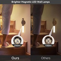 Lámparas de Pared Recargables, Lámparas de Pared Magnéticas, Luz Nocturna con Sensor de Movimiento, Iluminación de Pared para Dormitorio y Escaleras