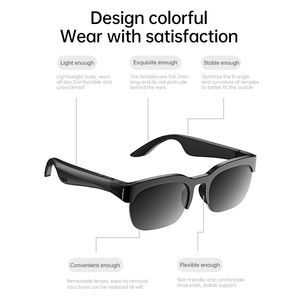 XG89 Smart Glasses On-Ear Stereo <b>Wireless</b> Headset LED Indicator <b>Mic</b> Noise Reduction Sunglasses for Driving Cycling Sports - Product Image 1