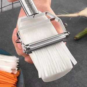 Rallador de Doble Cabeza de Acero Inoxidable, Multifuncional 2 en 1, Rallador de Melón para Cocina, Cuchillo para Pelar Frutas y Patatas - Product Image 2