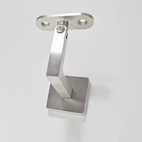 Support mural en acier inoxydable 304 pour main courante, forme en L plate, pour tube carré, fixation de balustrade d'escalier