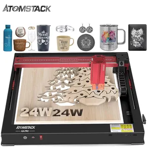 AtomStack A24 X24 Pro 120W akıllı WIFI kontrol masaüstü diyot lazer kesme makinesi ahşap MDF Metal granit için