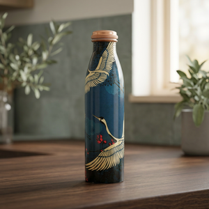 Botella de Agua de Cobre Ecológica de 1000 ml al Mejor Precio, con Empaque Premium, Hecha en India, con Diseño Premium Meena Impreso y Tapa - Product Image 3
