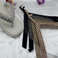 Sangle de sandale scintillante en strass et diamants pour la fabrication de chaussons pour femmes, vente en gros