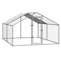 Grand enclos à poules, poulailler en métal galvanisé avec toit anti-UV, habitat extérieur pour 15-20 poulets de ferme