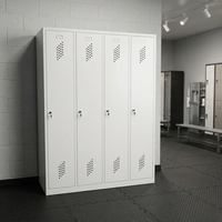 Meubles d'armoire en acier Armoire de rangement à 4 portes en métal avec crochet Armoire de rangement en acier pour salle de sport Étudiant Casier en fer