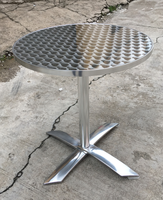 Table ronde industrielle en aluminium Haida HD-J196 de haute qualité avec finition brossée pour une utilisation en extérieur et en intérieur, salon, salle à manger, hôtel