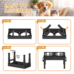 Factory Wholesale Elevated Stainless Steel Detachable Pet Bowl Portable <b>Cat</b> and Dog Feeding Bowl - Product Image 4