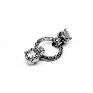 Hebilla de joyería de acero inoxidable yunnique, diseño de cabeza de tigre para hacer pulseras, forma irregular, chapada, GZY-316-29 - Product Image 1