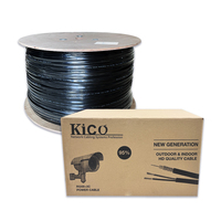 Câble coaxial CCTV haute vitesse KICO RG59+2C 500m ou 305m, combo câble vidéo et alimentation pour systèmes de caméras CCTV, vente en gros