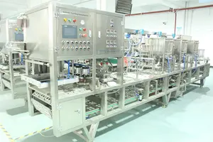 Automatic Mineral Pure Water Juice Milk Liquid Cup Filling Sealing Machine With Auto Cup Washing Cup Detection