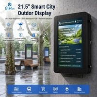 Pantalla de 21.5 Pulgadas para Montaje en Pared para Exteriores, Alto Brillo de 1500 cd/m2, Sensor de Luz Automático, Señalización Digital para Exteriores, Información para Aeropuertos