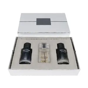 Caixa de papel de prata para presente de luxo personalizada por atacado, amostra grátis, caixa de perfume para embalagem de frasco de perfume