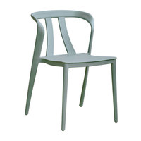Chaise de salle à manger en plastique nordique empilable sans accoudoirs avec dossier pour balcon, terrasse, restaurant
