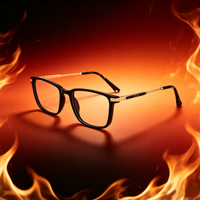 Vente en gros de montures optiques rétro carrées en fibre d'acétate, légères, tendance, pour adultes, avec correction de myopie élevée, style décontracté