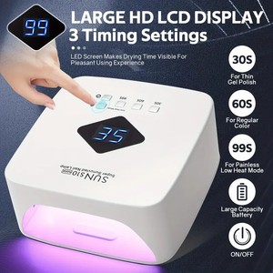 Lámpara de Uñas de <span class=keywords><strong>120W</strong></span> con 4 Ajustes de Temporizador Luz UV Recargable para Curado de Esmalte en Gel - Product Image 2