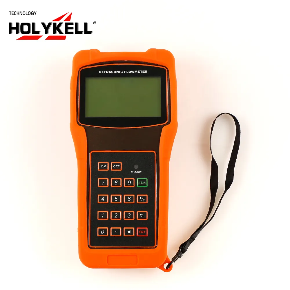 Holykell OEM HUF2000-H portable ultra sonic water flow meter measuring instrument 15mm-6000mm