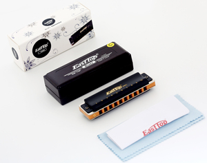 EASTTOP T008S Armónica de 10 agujeros con cubiertas de latón de pronunciación diatónica <span class=keywords><strong>e</strong></span> instrumento musical de placa de lengüeta - Product Image 5