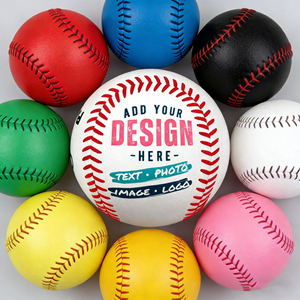 High Quality Custom 9 Inch PU Leather Softball and <strong>Baseball</strong> <strong>Balls</strong> Outdoor Game Suitable Custom Logo Included - Product Image 1