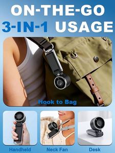 Portable Handheld With Ice Cooling 13500Rpm Turbo Motor 5 Speed <b>Usb</b>-C Rechargeable <b>Mini</b> Fan for Outdoor Travel - Product Image 6