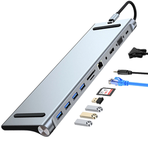 AP-46 מסוג סגסוגת אלומיניום 11-in-1-תחנת עגינה ג 'עבור מק' ולמחשבים ניידים, עם יציאת 3.0 usb. - Product Image 2