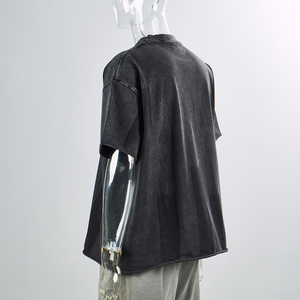 TKAN234 260กรัมเสื้อยืดผ้าฝ้ายคุณภาพสูงฟอกสีวินเทจฟอกสีกรดพิมพ์ดิจิตอลสตรีทสไตล์ด่วน - Product Image 3