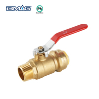 Vannes à boisseau sphérique en laiton BMAG OEM 1/2'' 3/4'' 1'' à raccord rapide, installation facile, sans plomb C46500, à passage pleine pour l'eau