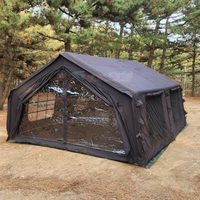 Tente de safari gonflable de luxe à deux chambres avec salle de bain pour SUV, fabrication de tentes connectées