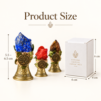 Cloche décorative en cristal naturel 12 signes du zodiaque pour le yoga, la méditation, la décoration de bureau à domicile, cadeau avec boîte blanche