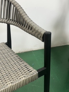 Sgabelli da Bar Moderni in Alluminio Resistenti alle Intemperie, Sedie da Club in Metallo con Rattan <span class=keywords><strong>Grigio</strong></span> - Product Image 2