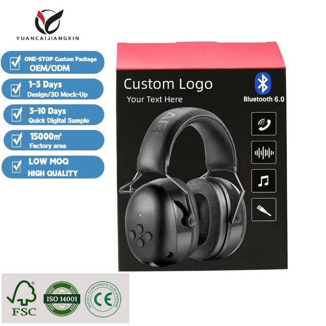 Gift Earbuds Packing Cardboard Matte Black Box Packaging High Quality Custom Logo Rigid Paper Factory Printing Earphone Box