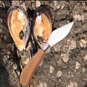 Navaja Plegable Multiusos para Supervivencia, Camping, Pesca, con Mango Ergonómico de Madera para Mejillones - Product Image 2