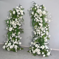 OEM Nouvelle Arrivée Arche de Fleurs Artificielles en Corne de Verdure Arche de Rose Blanche pour Mariage Anniversaire Décoration de Mariage