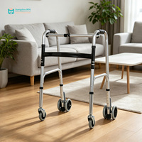 MDK Roues de déambulateur pliantes en aluminium à quatre pattes de haute qualité, légères et faciles à utiliser, Rollator d'équipement médical de classe I pour