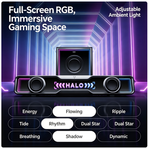 <span class=keywords><strong>EDIFIER</strong></span> Halo Soundbar Max Gaming-Lautsprecher RGB-Beleuchtung 4-Zoll-<span class=keywords><strong>Subwoofer</strong></span> 50Hz BT5.4 USB-Soundkarte AEC-Mikrofon 0,001s Niedrige Latenz PC-Lautsprecher - Product Image 3