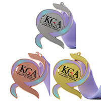 Médaille personnalisée en émail avec logo de l'Académie de gymnastique, en alliage de zinc, pour les compétitions de gymnastique
