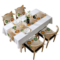 Nappe de table en lin OEM ODM, décoration musulmane du Ramadan, nappe en tissu, lune, serviette de table longue, chemin de table long
