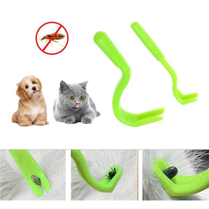 Kunststoff 2PCS Haustiere Zecken entfernungs werkzeug Zecken Twister Katzen Hunde Reinigungs mittel <span class=keywords><strong>Milben</strong></span> Twist Hook Entferner Haken Haustier bedarf - Product Image 4