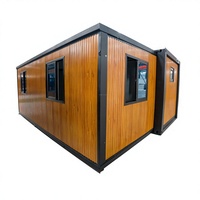 Nouvelle Maison Conteneur Extensible Style Bois de Pin avec Vidéo, Isolation Certifiée CE, Imperméable, Bureau/Dortoir Préfabriqué pour Projets
