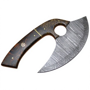 Hot Selling Eco-Friendly Sharp Damascus Steel Ulu <b>Knives</b> Adjustable Hand Wood Handle Ulu Knifes for Sale - Product Image 1