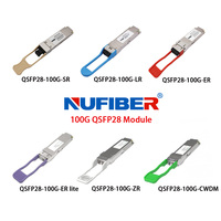 Modul Transceiver Serat Optik Jaringan IP FTTH BIDI 40KM LC SMF QSFP28 LWDM 100G