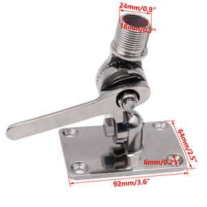 316 Stainless Steel Antenna Base 92mm X 64mm Dual Axis Adjustable Marine Hardware For Boat <b>Yacht</b> - Product Image 1