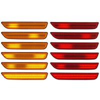 Lampu Sein Samping LED Sequential Scan untuk Mobil Ford Mustang 2010 2014 Lensa Merah Lampu Amber Merah AR3Z 15A201 2 Pcs Pengganti