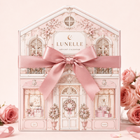Boîte-cadeau de calendrier de l'avent rigide à double porte de luxe personnalisée pour 24 jours, pour les produits de soin de la peau, les cosmétiques, les bougies, l'emballage
